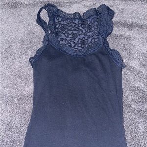 Abercrombie & Fitch Navy Lace Tank, size Small